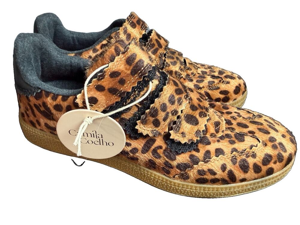Camila Coelho Bastion Leopard Print Sneakers Women’s Size 6M nwt